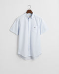LIGHT BLUE, REG POPLIN GINGHAM SS SHIRT, FLAT-LAY BY GANT AU.