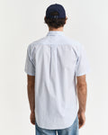 LIGHT BLUE, REG POPLIN GINGHAM SS SHIRT, BACK-VIEW BY GANT AU.
