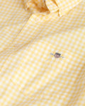 BANANA YELLOW, REG POPLIN GINGHAM SS SHIRT, FLAT-LAY BY GANT AU.