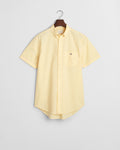BANANA YELLOW, REG POPLIN GINGHAM SS SHIRT BY GANT AU.
