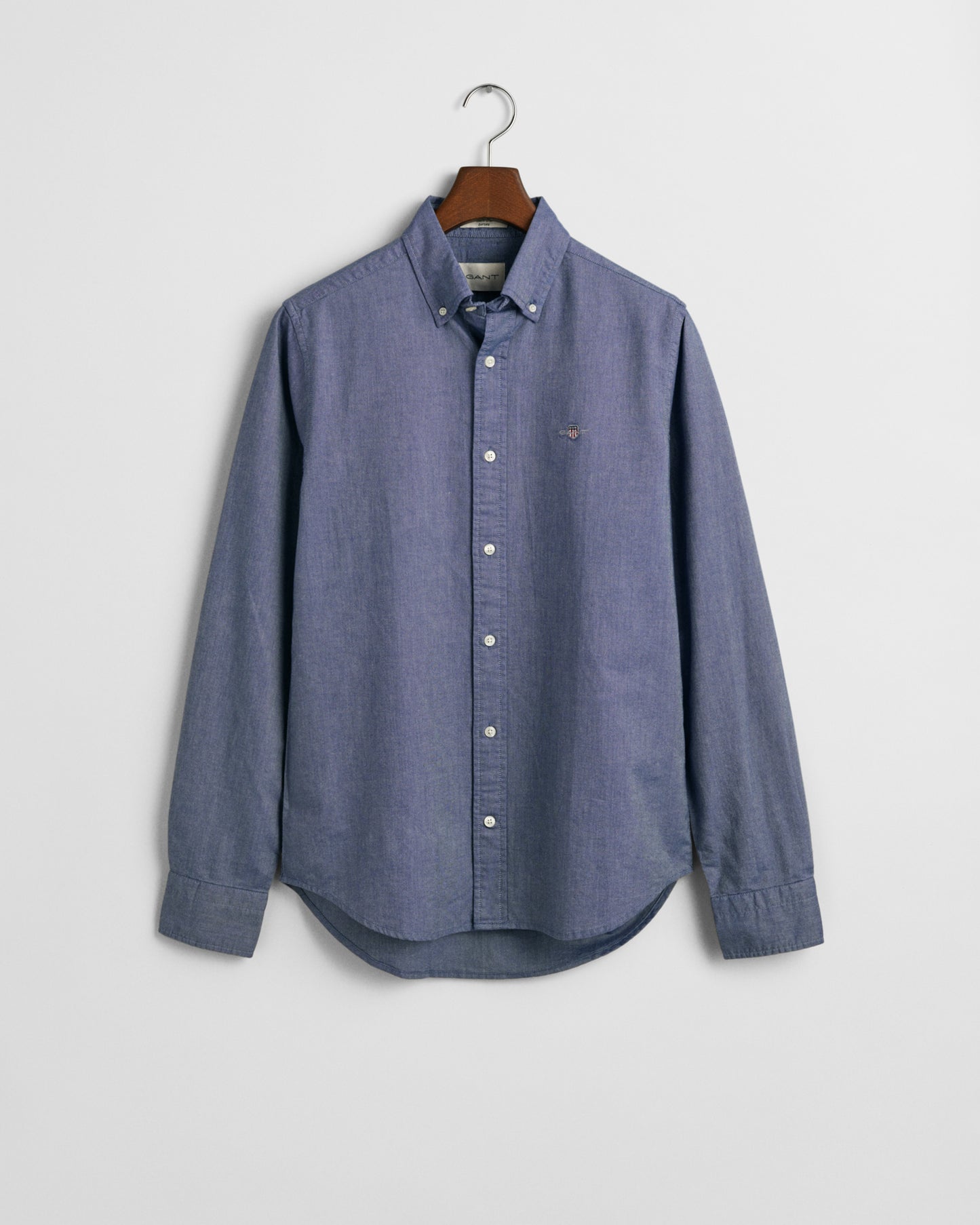 PERSIAN BLUE, SLIM CLASSIC OXFORD SHIRT, FLAT-LAY BY GANT AU.
