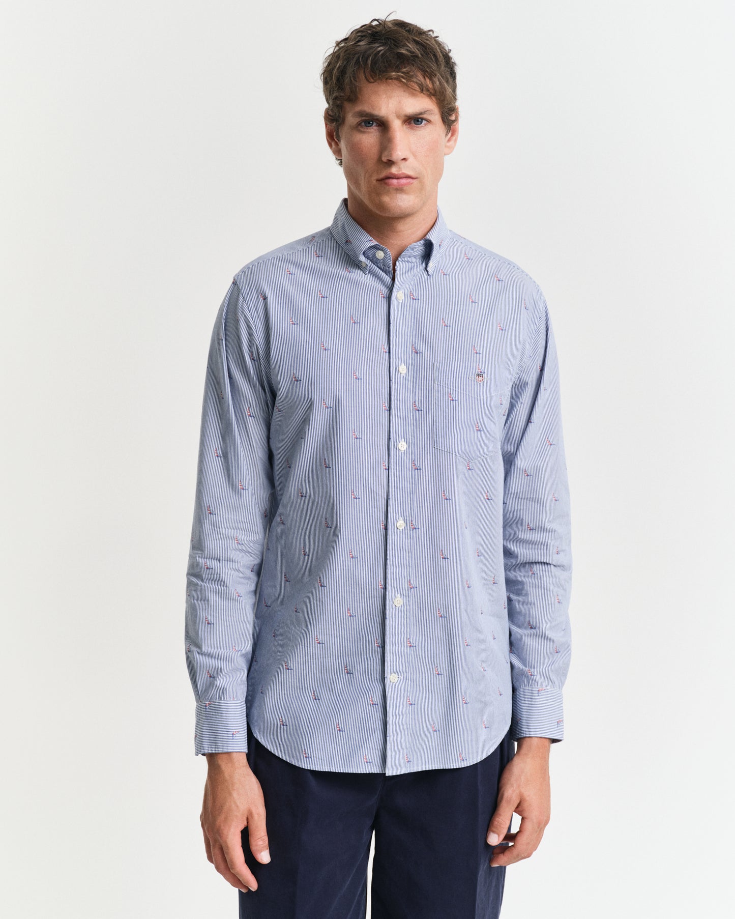 Regular Fit Sailing Fil Coupé Shirt