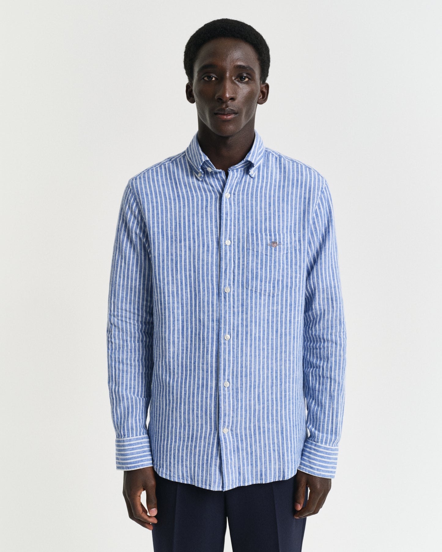 Regular Fit Striped Cotton Linen Shirt