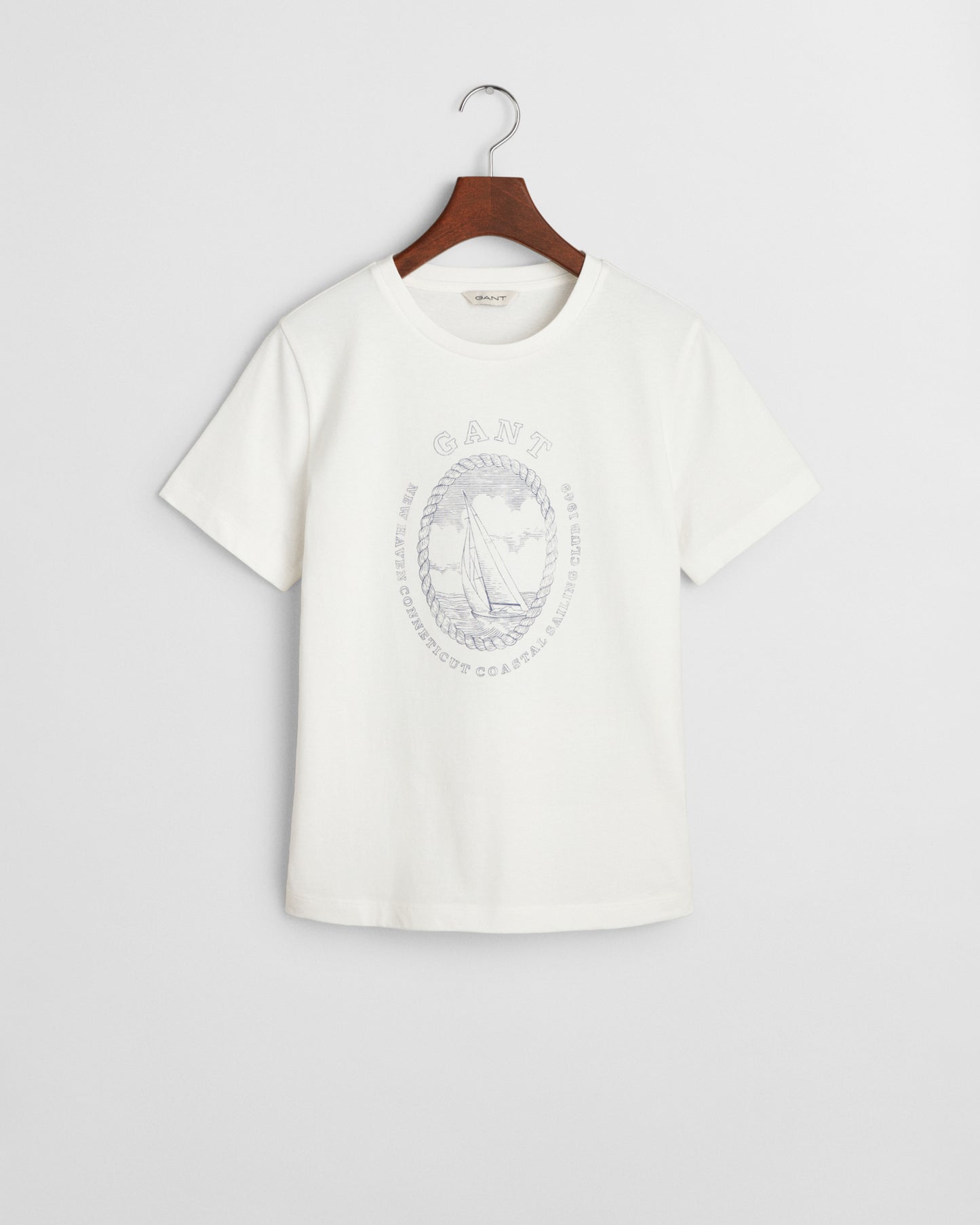 EGGSHELL, REG GRAPHIC SS T-SHIRT, FLAT-LAY BY GANT AU.