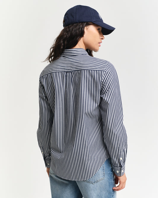 CLASSIC BLUE, REG CLASSIC POPLIN STRIPED SHIRT, BACK-VIEW BY GANT AU.