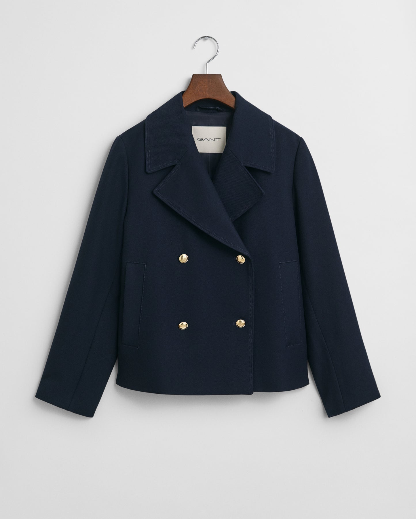 EVENING BLUE, SPRING PEACOAT, FLAT-LAY BY GANT AU.