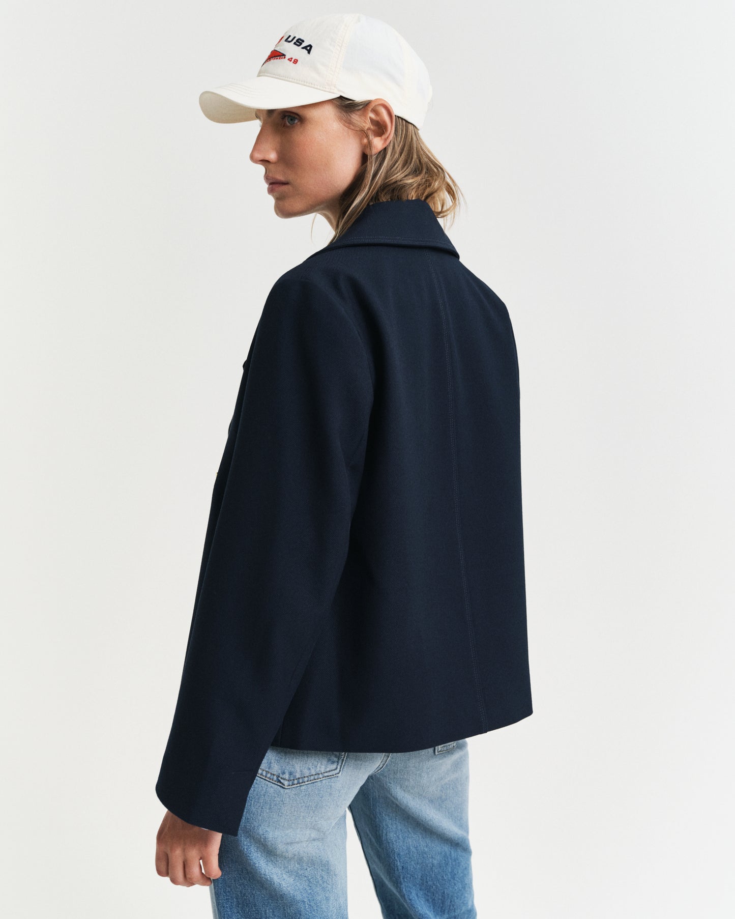 EVENING BLUE, SPRING PEACOAT, BACK-VIEW BY GANT AU.