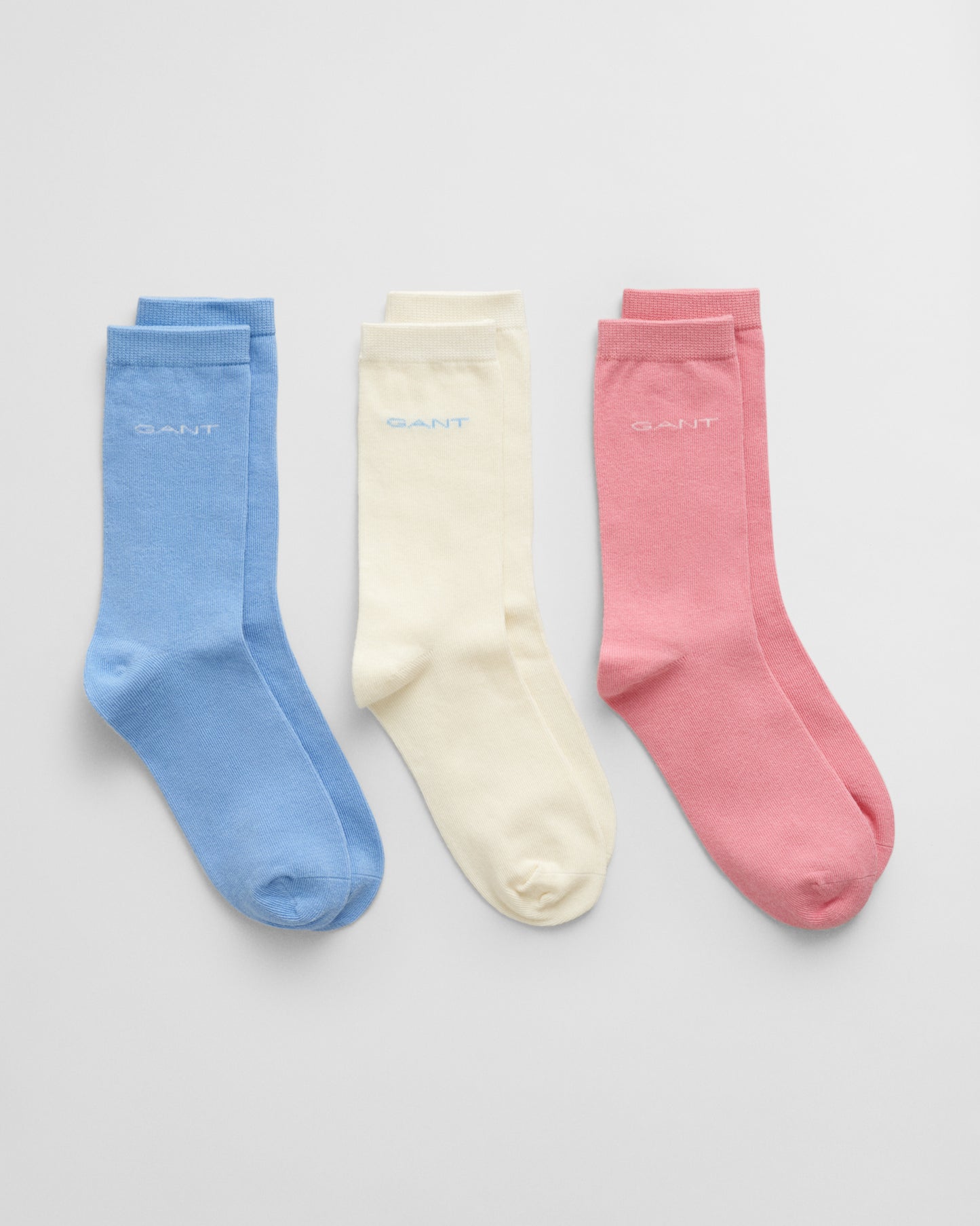 FRESH BLUE, SOFT COTTON SOCKS 3-PACK BY GANT AU.