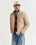 DARK KHAKI, QUILTED WINDCHEATER, FRONT-VIEW BY GANT AU.