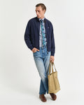 CLASSIC BLUE, REVERSIBLE HARRINGTON JACKET BY GANT AU.