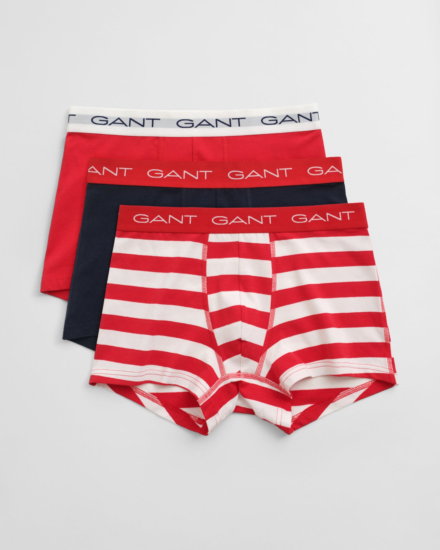 BRIGHT RED, STRIPE TRUNK 3-PACK BY GANT AU.