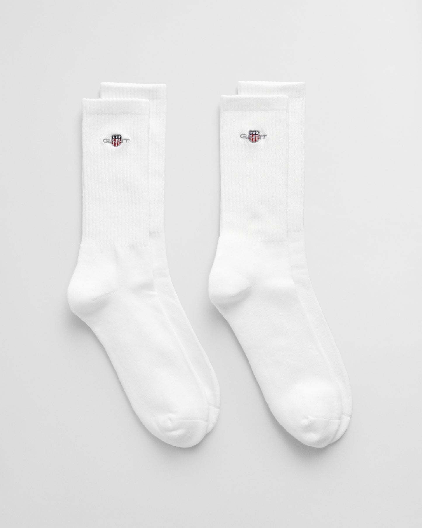 WHITE, SHIELD SPORT SOCKS 2-PACK BY GANT AU.