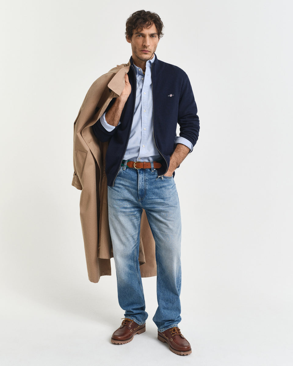 Casual Cotton Zip Cardigan