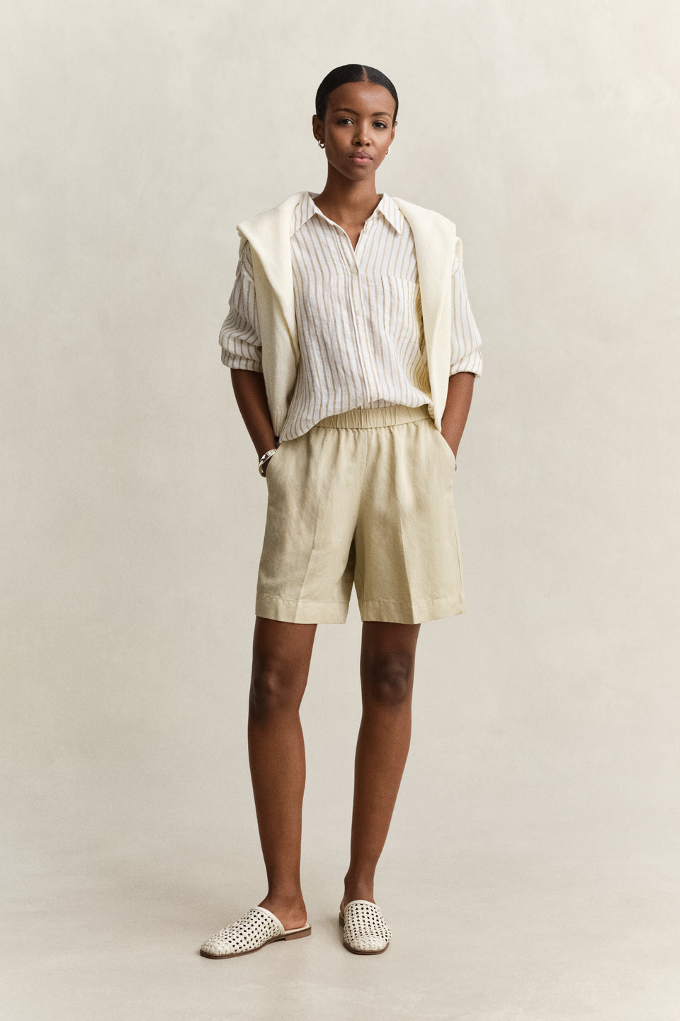 Linen Blend Shorts