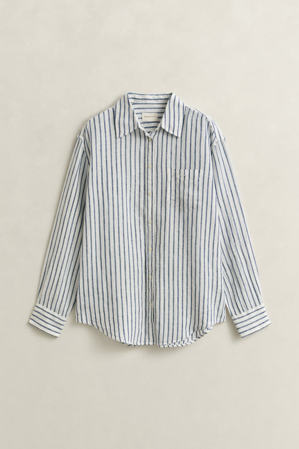 Relaxed Fit Striped Linen Shirt