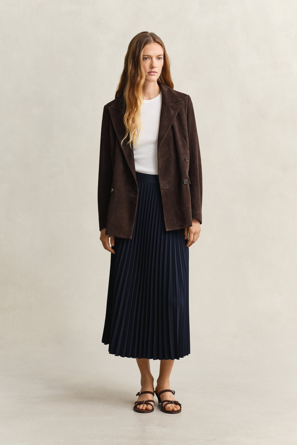 Pleated Midi Skirt