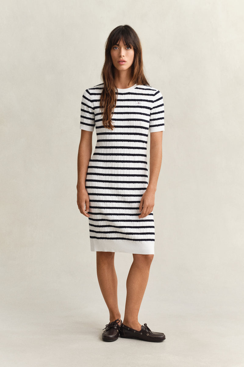 Cotton Cable Knit Dress