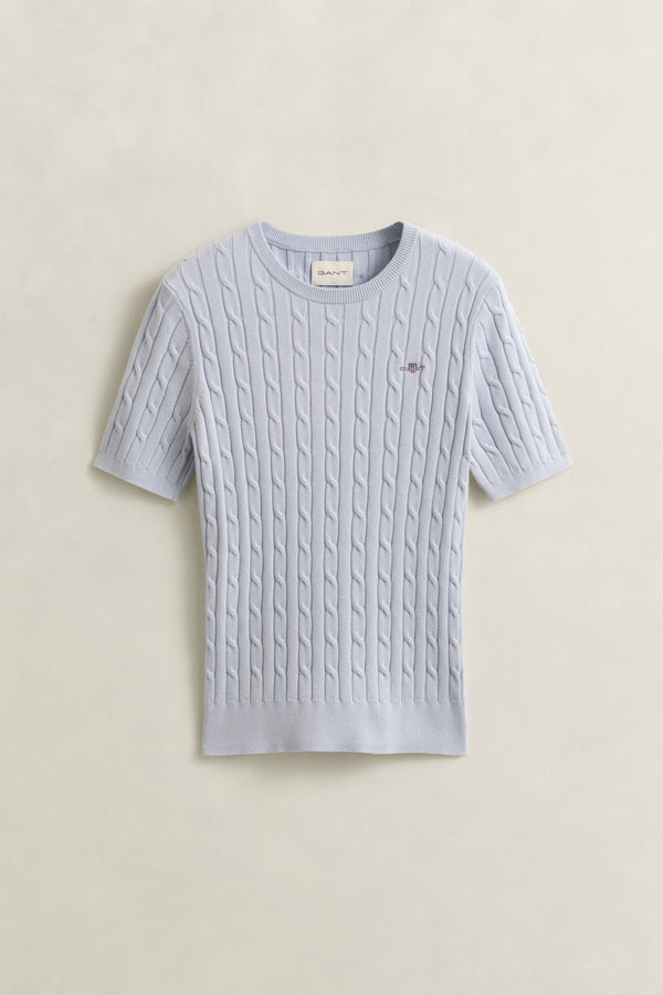 Cable Knit Short Sleeve Sweater