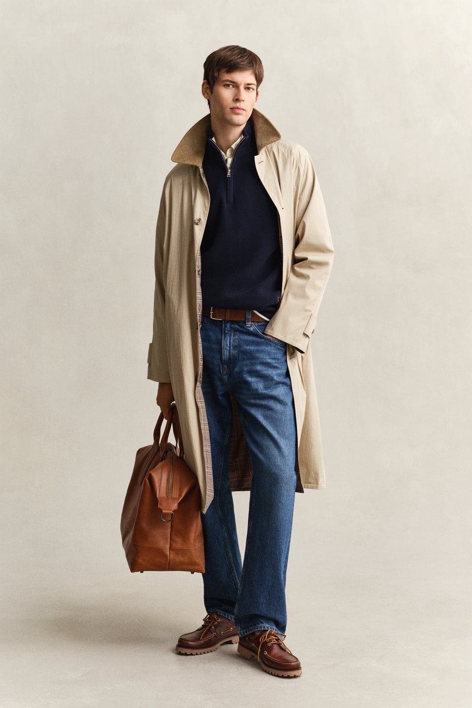 Ribbed Cotton Half-Zip Sweater