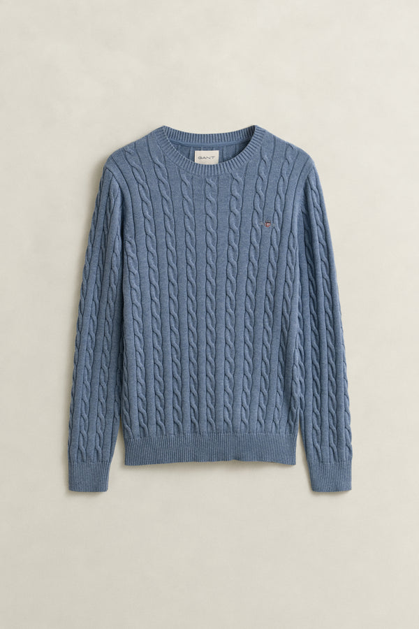 Cotton Cable Knit Crew Neck Sweater