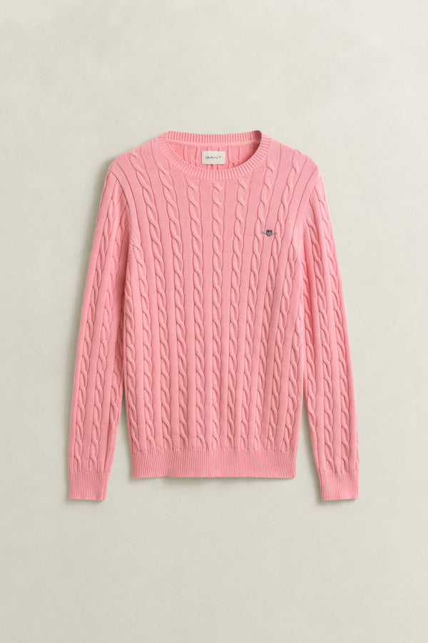 Cotton Cable Knit Crew Neck Sweater
