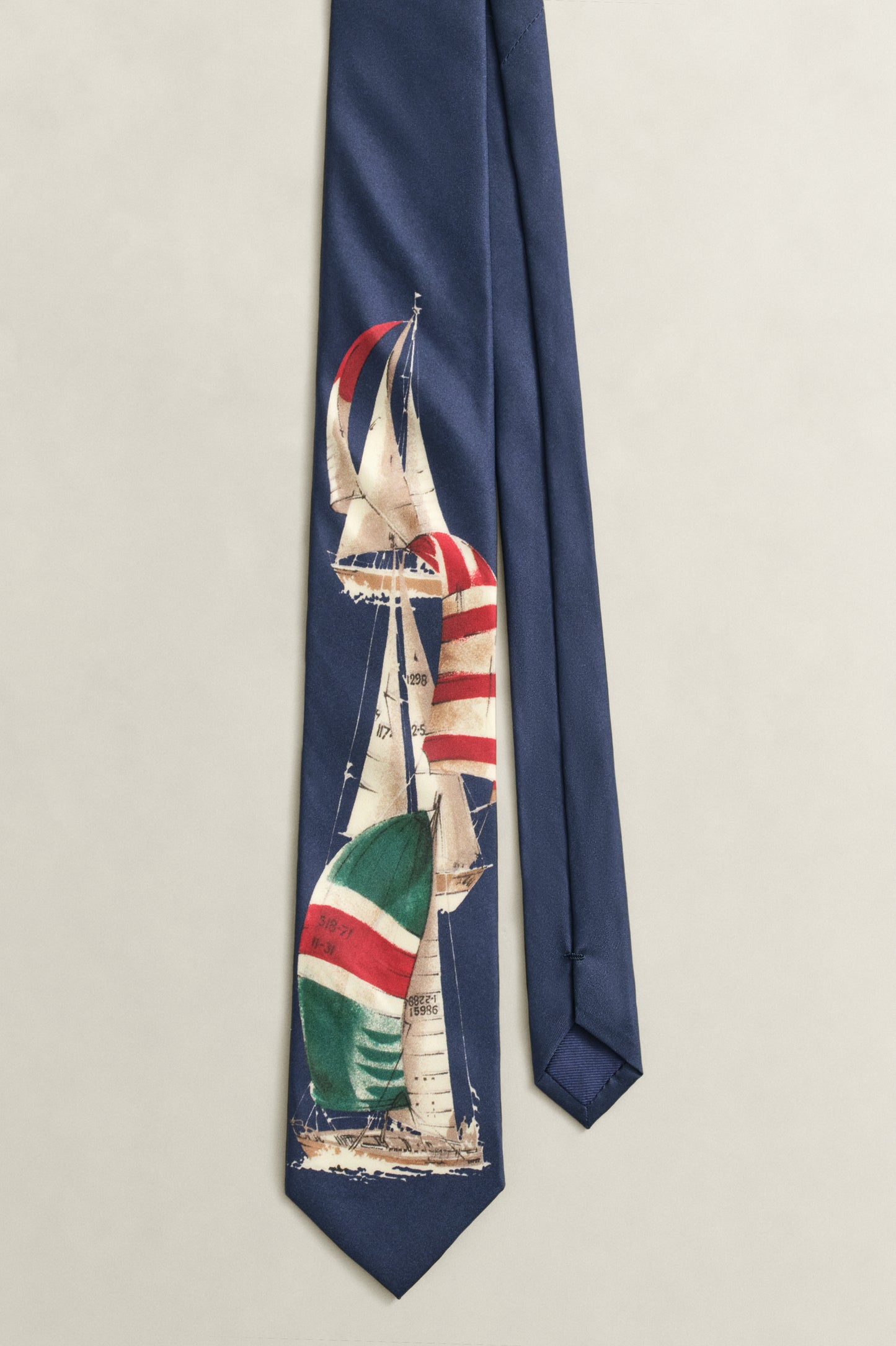 MARINE, SAILING BOAT PRINT TIE, CLOSE-UP BY GANT AU.