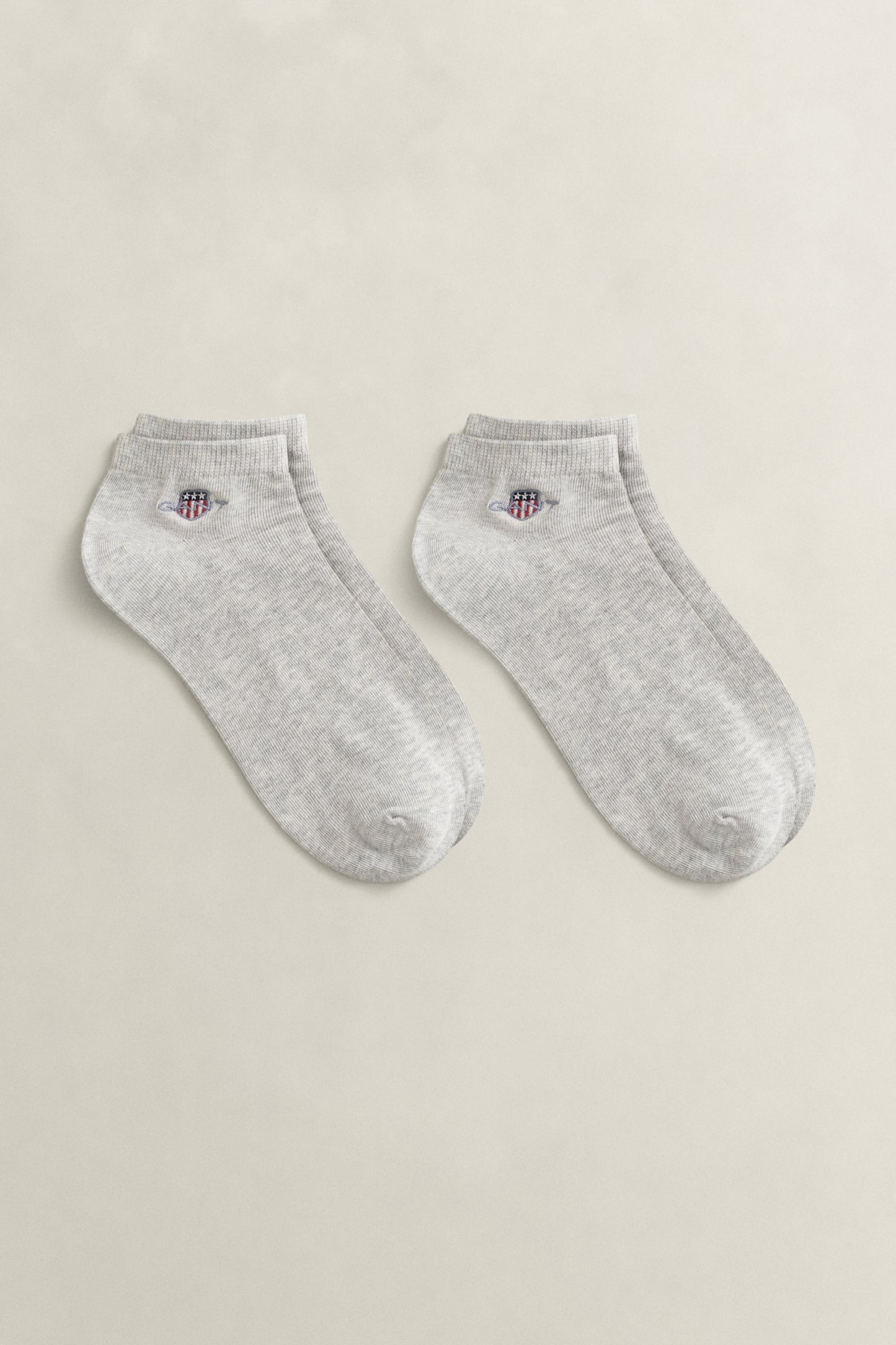 LIGHT GREY MELANGE, SHIELD ANKLE SOCKS 2-PACK BY GANT AU.