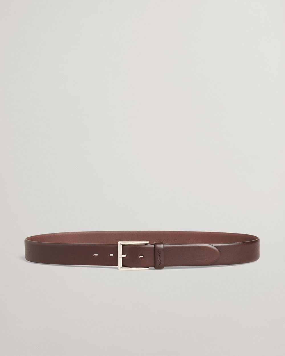 DARK BROWN, CLASSIC LEATHER BELT BY GANT AU.