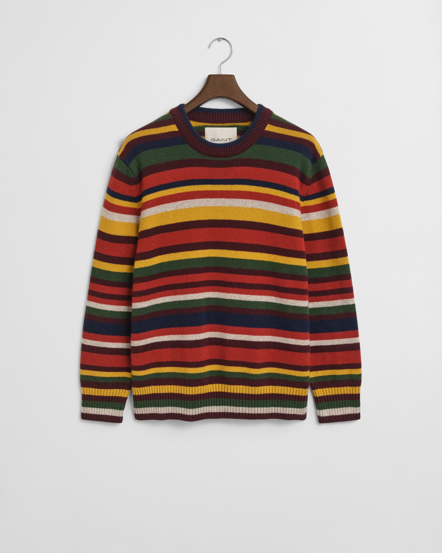 Multicolored Striped Crew Neck Sweater