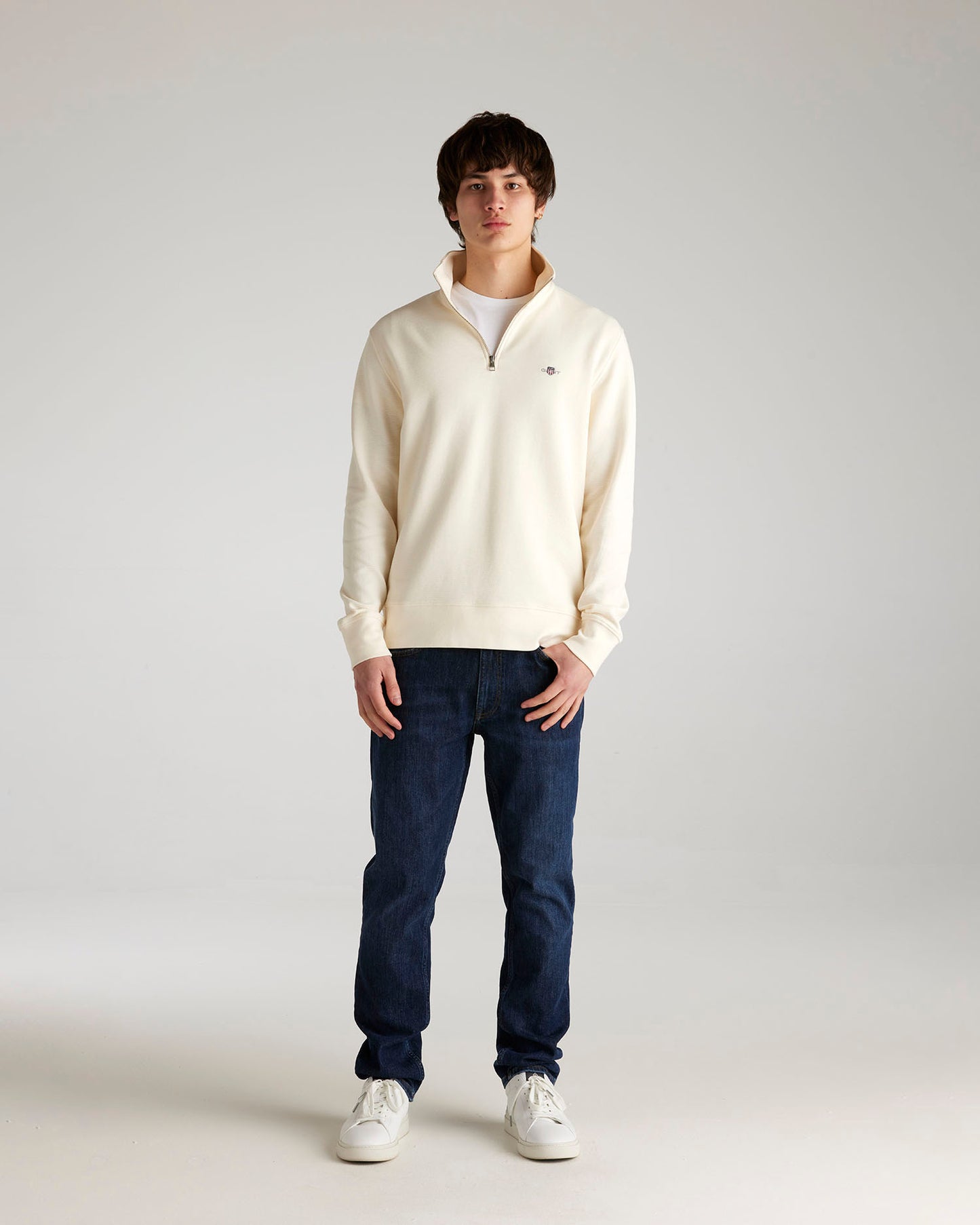 Textured Half Zip Sweatshirt