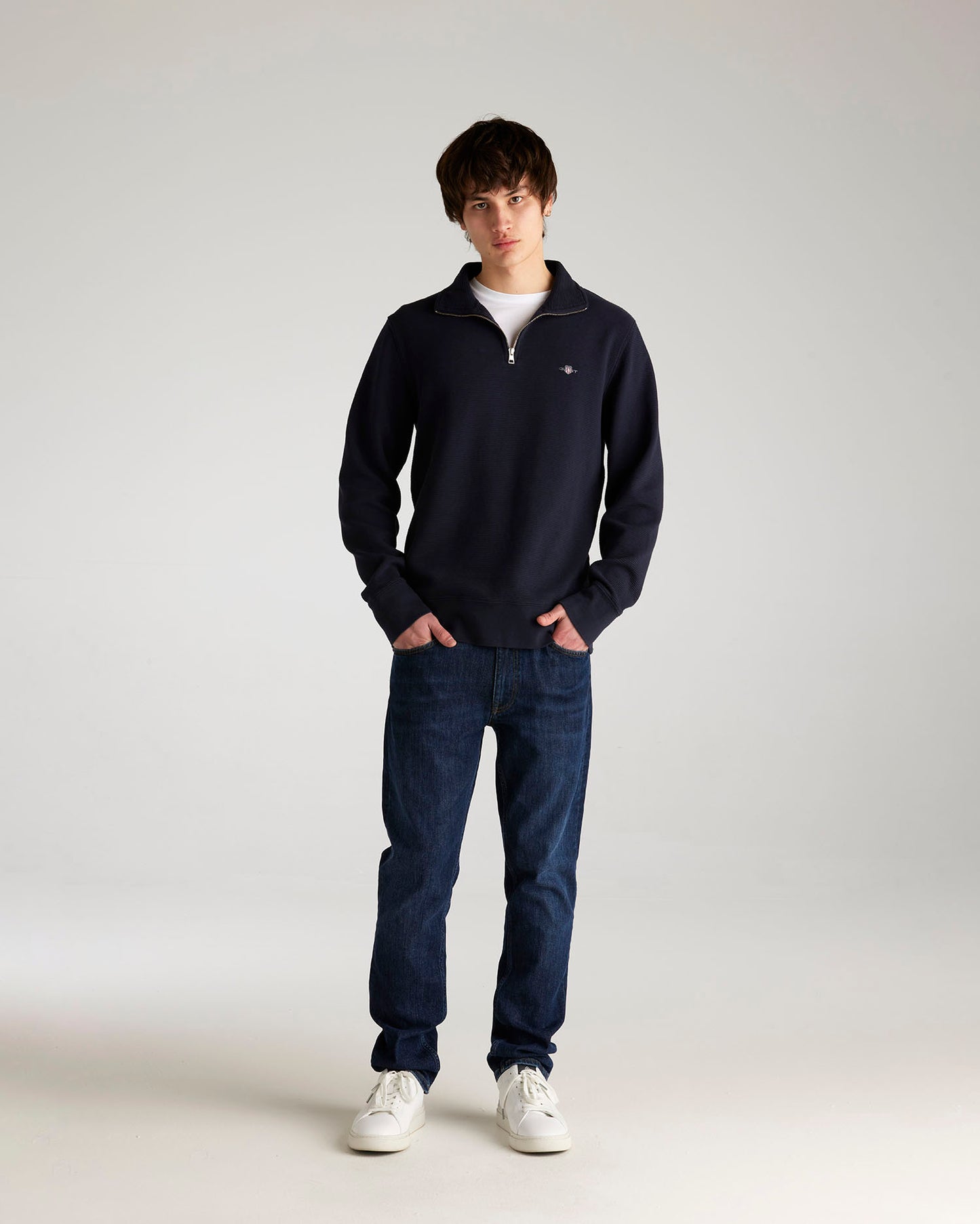 Textured Half Zip Sweatshirt