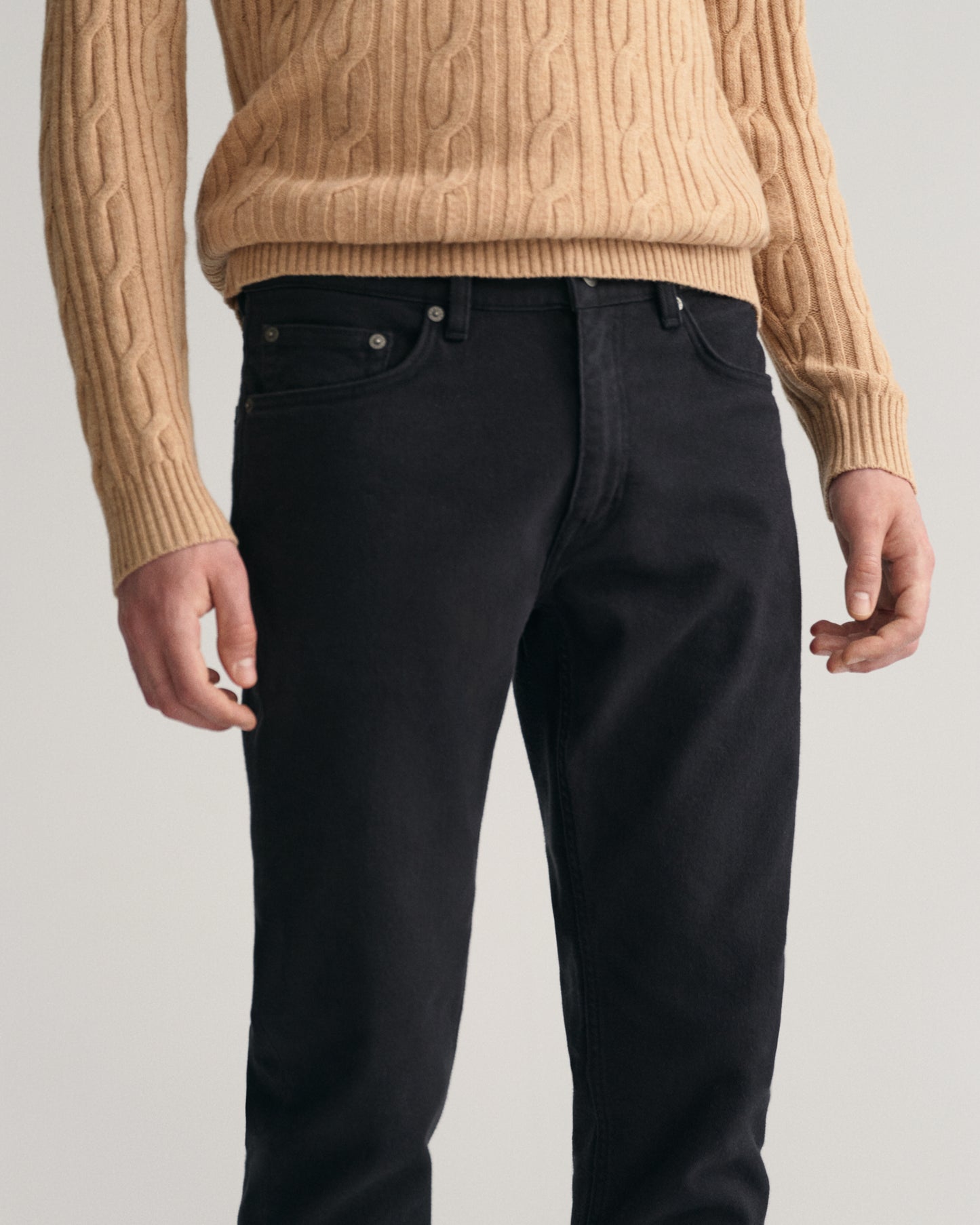 BLACK, SLIM SOFT TWILL JEANS, CLOSE-UP BY GANT AU.