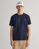 EVENING BLUE, REG SHIELD SS T-SHIRT, FRONT-VIEW BY GANT AU.