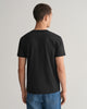 BLACK, SLIM SHIELD V-NECK T-SHIRT, BACK-VIEW BY GANT AU.