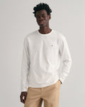 EGGSHELL, REG SHIELD LS T-SHIRT, FRONT-VIEW BY GANT AU.