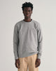 GREY MELANGE, REG SHIELD C-NECK SWEAT, FRONT-VIEW BY GANT AU.