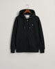 BLACK, REG SHIELD FULL ZIP HOODIE, FLAT-LAY BY GANT AU.