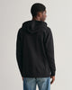 BLACK, REG SHIELD FULL ZIP HOODIE, BACK-VIEW BY GANT AU.