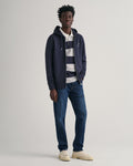 EVENING BLUE, REG SHIELD FULL ZIP HOODIE BY GANT AU.