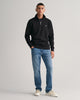 BLACK, REG SHIELD HALF ZIP SWEAT BY GANT AU.