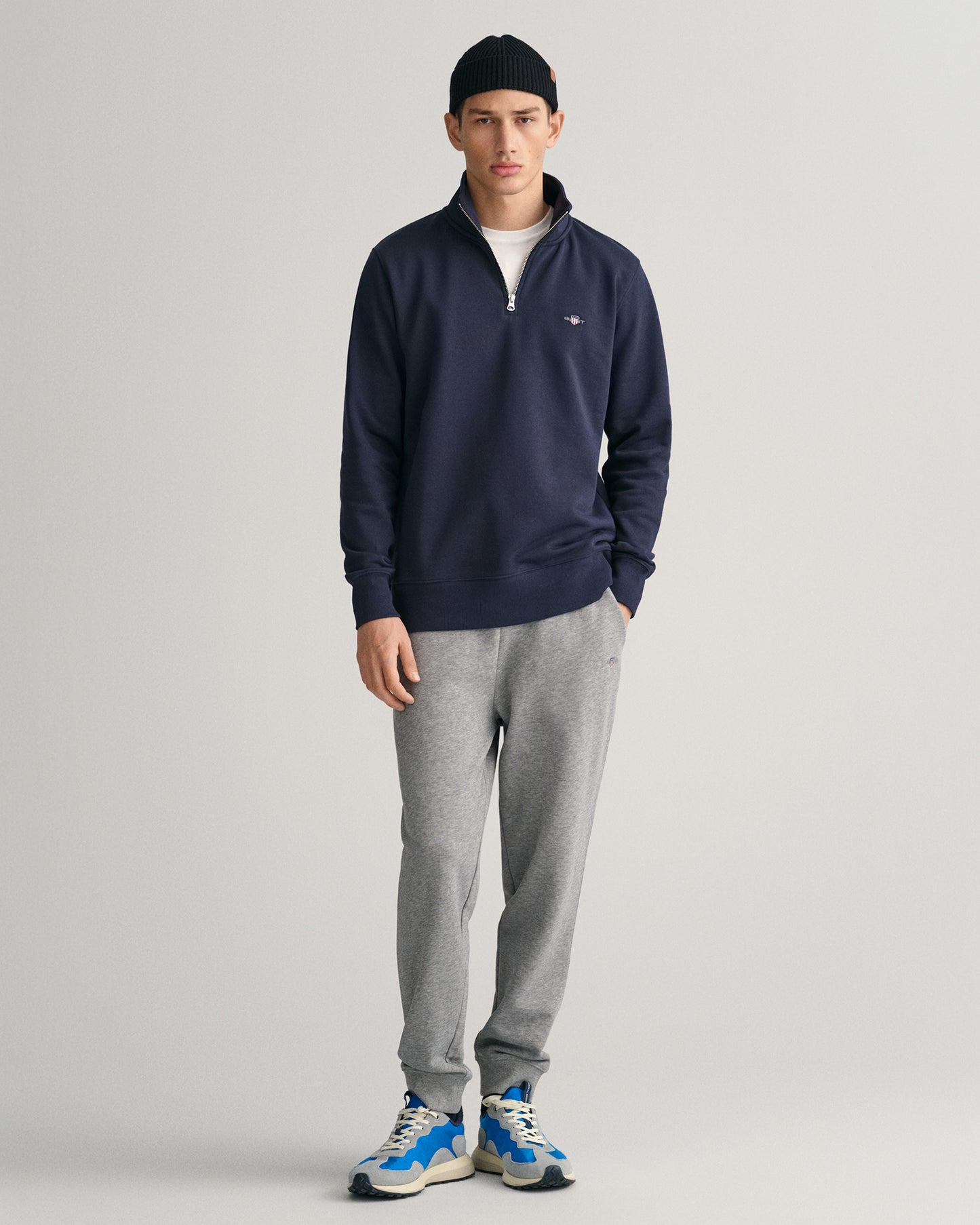 EVENING BLUE, REG SHIELD HALF ZIP SWEAT BY GANT AU.