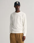 EGGSHELL, REG TONAL SHIELD C-NECK SWEAT, FRONT-VIEW BY GANT AU.