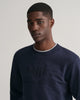 EVENING BLUE, REG TONAL SHIELD C-NECK SWEAT, CLOSE-UP BY GANT AU.