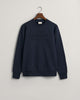 EVENING BLUE, REG TONAL SHIELD C-NECK SWEAT, FLAT-LAY BY GANT AU.