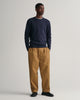 EVENING BLUE, REG TONAL SHIELD C-NECK SWEAT BY GANT AU.