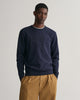 EVENING BLUE, REG TONAL SHIELD C-NECK SWEAT, FRONT-VIEW BY GANT AU.