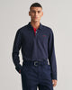 EVENING BLUE, REG CONTRAST PIQUE LS POLO, FRONT-VIEW BY GANT AU.
