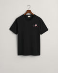 BLACK, REG ARCHIVE SHIELD EMB SS T-SHIRT, FLAT-LAY BY GANT AU.