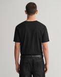 BLACK, REG ARCHIVE SHIELD EMB SS T-SHIRT, BACK-VIEW BY GANT AU.