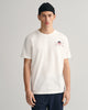 WHITE, REG ARCHIVE SHIELD EMB SS T-SHIRT, FRONT-VIEW BY GANT AU.